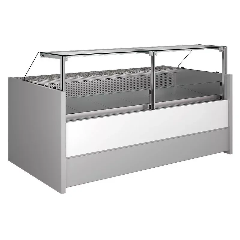 Outlet Csemegepult sík billenő üveggel, statikus hűtéssel, beépített aggregátorral, 2560x1155mm "VERONA" – COLD W-25 PS-k